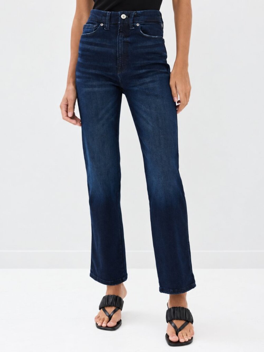 Good American Always Fits Good Legs Straight Jeans Dark Wash Size 6-12